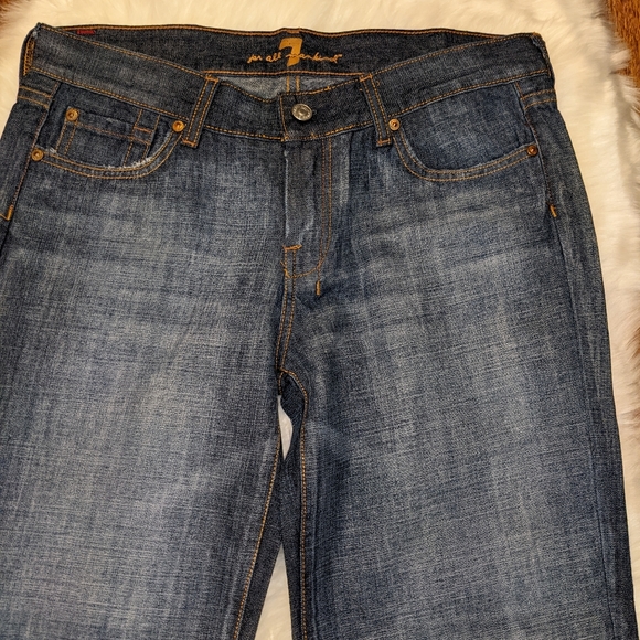 7 For All Mankind Jeans Women's 30 Blue Dojo Flare Stretch Denim Inseam 32 $168 - Picture 6 of 13
